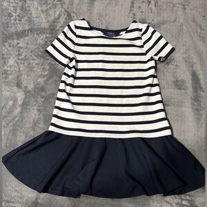 Polo by Ralph Lauren Girl’s Navy/White Striped Dress Blue Skirt Bottom LIKE NEW